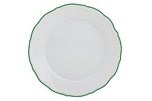 Тарелка мелкая MARIA GREEN 270 мм, кант зелёный Porland