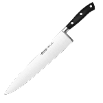 Нож поварской «Ривьера» сталь нерж.,полиоксиметилен; ,L=430/300,B=58мм; черный,металлич. Arcos 233800