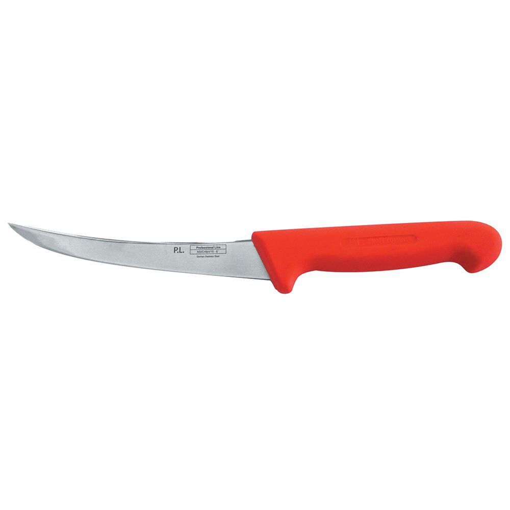 Нож PRO-Line обвалочный, красная пластиковая ручка, 150 мм, P.L. Proff Cuisine KB-3858-150-RD201-RE