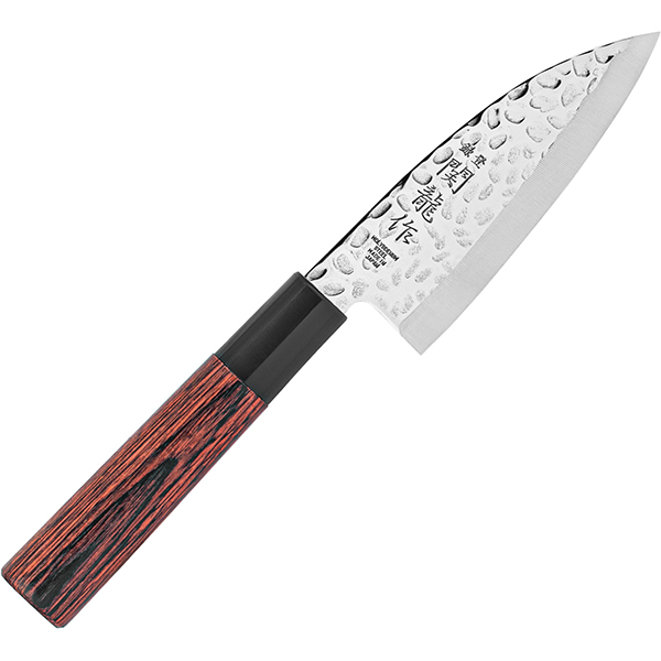 Нож кухонный «Нара» односторонняя заточк; сталь нерж., дерево; L=220/105, B=36мм; металлич., тем.дерево Sekiryu SRHM301