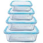 Набор контейнеров прямоугольных 4 предмета синие ТМ Appetite