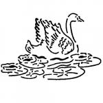 Трафарет для декора d260 мм "Лебедь в пруду", пластик Martellato MASK 114