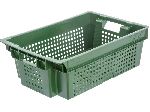 Ящик 600х400х200 мм перфорированный, для овощей и фруктов, зеленый, ПЭНД 