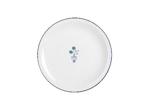 Тарелка мелкая Vaso Piccolo 280 мм, кант синий, Porland DS17