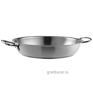 Сковорода 2 ручки сталь; D=28,H=6.5,L=39.5,B=30.5см; металлич. Pintinox 306023-28