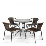 Комплект мебели из искусственного ротанга TLH-037BR2/087-D80 Brown 4Pcs