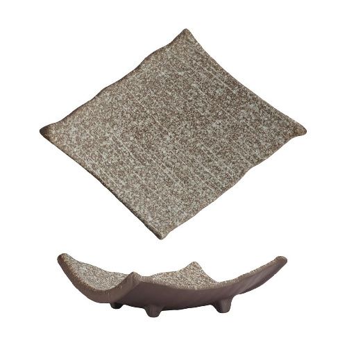 Блюдо прямоугольное Brown Untouched Taiga 180*170 мм h65 мм P.L. Proff Cuisine 16-194 BROWN B