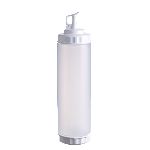 Емкость для соуса 750 мл. d=70 мм. h=270 мм. с 2 крышками, широкая прозрачная, крышки белые Gastroplast /1/96/