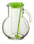 Кувшин с охладителем «Куфра»; стекло; 2л; прозр., зелен. Bormioli Rocco 1.35729.MV1