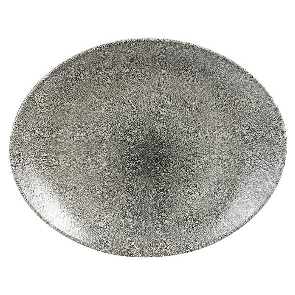 Блюдо овальное без борта Studio Prints Raku 317х255мм Quartz Black Churchill RKBQOP121