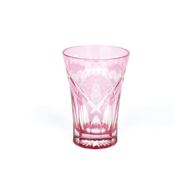 Стакан «Хризантема и веер» стекло 240мл D=75,H=105мм розов. Tajima Glass TK21-001-1P