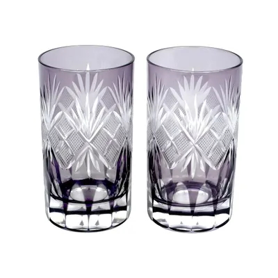 Набор стаканов «Нанако»[2шт] стекло 220мл D=60,H=110мм фиолет. Tajima Glass TG06-11-2