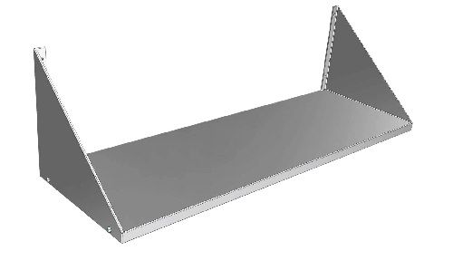 Полка настенная сплошная 950х400х130 ПС 9,5/4 (кронштейны вверх,полка-косынка сплошная. нерж. сталь, сварная конструкция.)