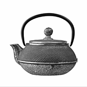 Чайник с ситечком; чугун; 450мл; D=8.5,H=9.5,L=14.4см; серый ProHotel WLT9923-0.45