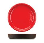 Тарелка с бортом (Модус) "Кармин";керамика;D=110мм;красный,черный Dymov 175408