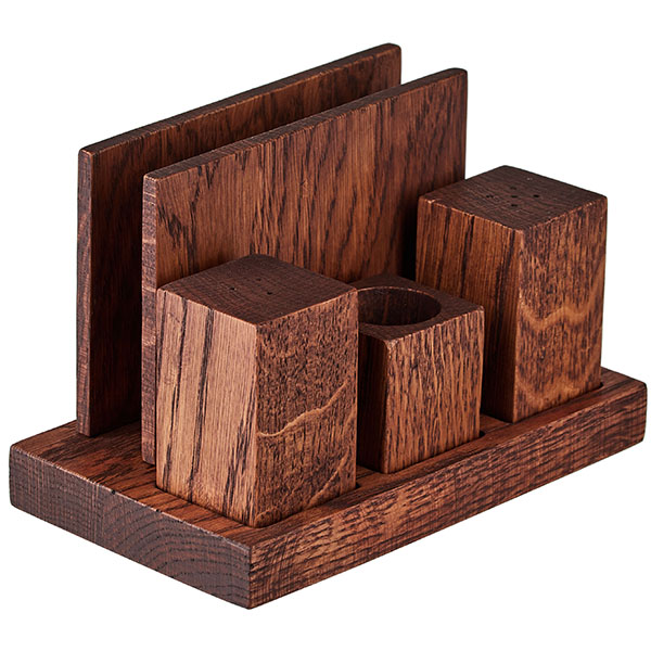 Набор д/специй и салфеток; дуб; H=10, L=17, B=10см PPwood Q826O-00B