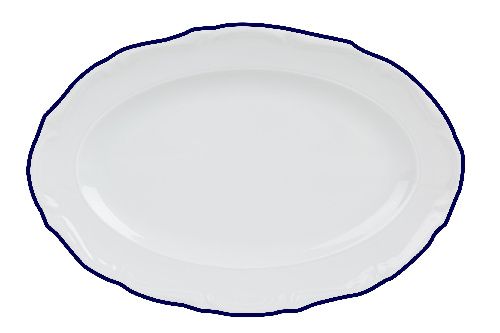 Блюдо овальное MARIA BLUE 220 мм, кант синий Porland