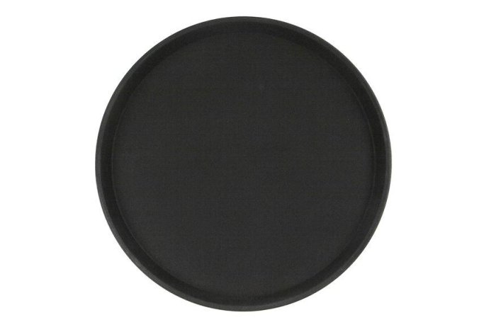 Поднос прорезиненный круглый 350х25 мм черный Luxstahl 1400CT Black