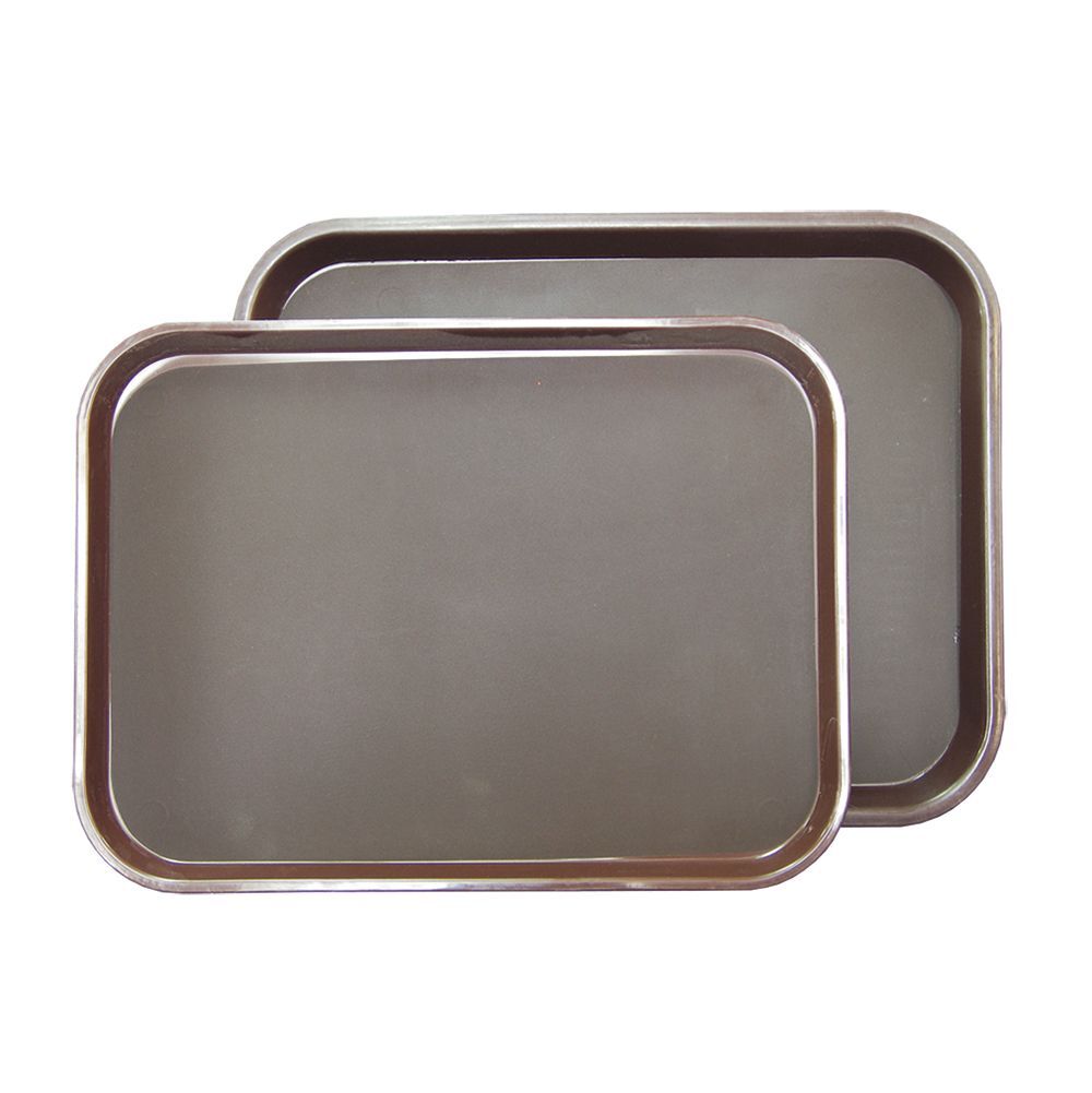 Поднос пластиковый прорезиненный коричневый 400х300 мм, P.L. Proff Cuisine - BarWare 1216CT- BROWN