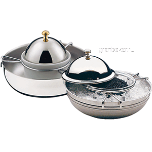 Икорница; сталь нерж.; 400мл; D=18,H=5см; металлич. Paderno 41562-18