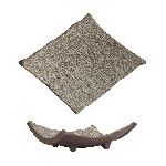 Блюдо прямоугольное Brown Untouched Taiga 180*170 мм h65 мм P.L. Proff Cuisine 16-194 BROWN B