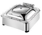 Чафин диш DE LUX 6 л с откидной крышкой квадратный MVQ