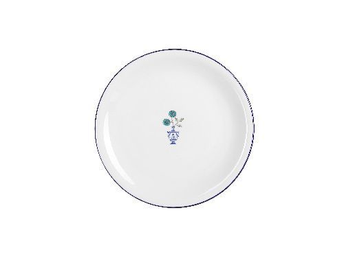 Тарелка мелкая Vaso Piccolo 260 мм, кант синий, Porland DS17