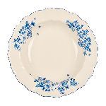 Тарелка глубокая «Фиори» для супа фарфор 450мл D=240,H=40мм слон.кость,синий Kunstwerk 18769F03540-XB