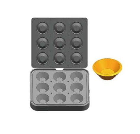 Форма для 9 круглых тарталеток, диаметр 67,5 мм для тарталетницы DHTartmatic Kocateq DH Tartmatic Plate 65