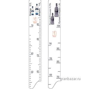 Линейка «Флагман 0.75,1лРус.Ст.0.75,1л»; пластик; L=28,B=2см; белый STEK 2005