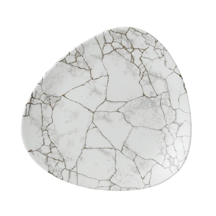 Тарелка мелкая треугольная без борта Studio Prints Kintsugi 265мм Agate Grey Churchill KTAGTR101