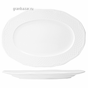 Блюдо овальное «Афродита»; фарфор; H=3,L=38,B=26.5см; белый Lubiana 2662-white