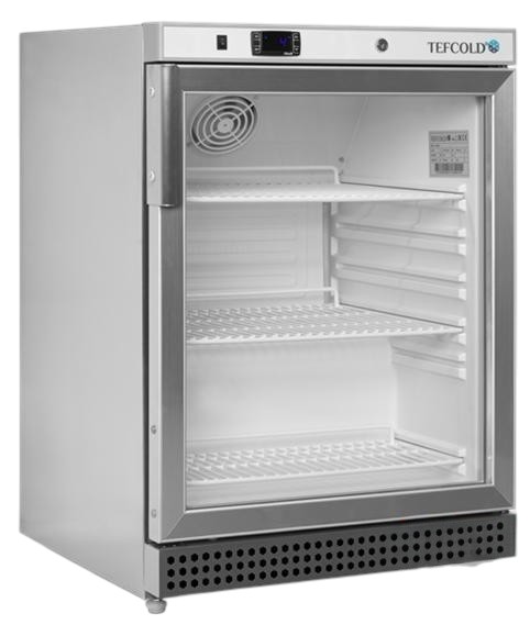 Шкаф холодильный со стеклом TEFCOLD UR200SG нержавеющий