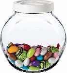 Банка с крышкой "Бэлла"; стекло,пластик; 1700мл; H=160 мм; прозр.,белый Pasabahce 43894/b