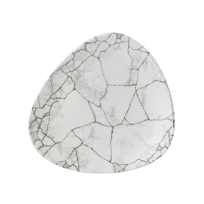 Тарелка мелкая треугольная без борта Studio Prints Kintsugi 229мм Agate Grey Churchill KTAGTR91