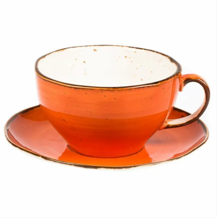 Чашка с блюдцем Fusion Orange Sky 375 мл, P.L. Proff Cuisine