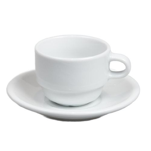 Кофейная пара Glory 90 мл d 67 мм h 50 мм белая фарфор Stackable P.L. Proff Cuisine 20416-13