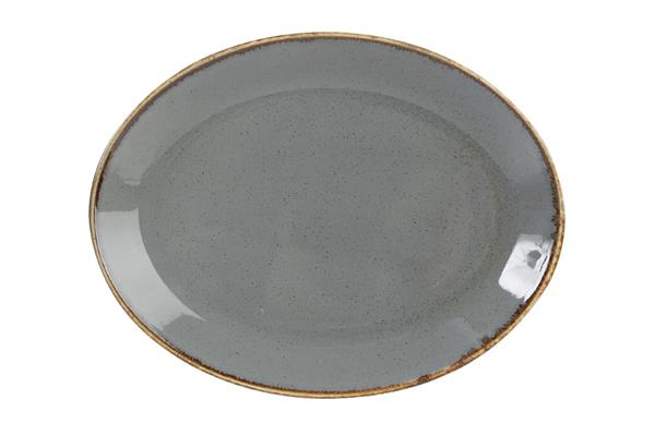 Блюдо овальное DARK GREY фарфор, 240х190 мм, h 27 мм, серый Seasons Porland 112124 темно-серый
