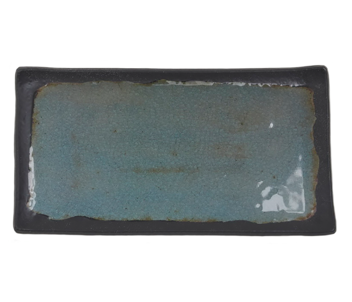 Блюдо 320х176х20 мм прямоуг. Turquoise black пластик меламин P.L. Proff Cuisine JW55312