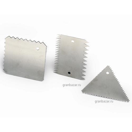 Набор скребков 100х100 мм (3 шт.), нерж.сталь Martellato INOX 3