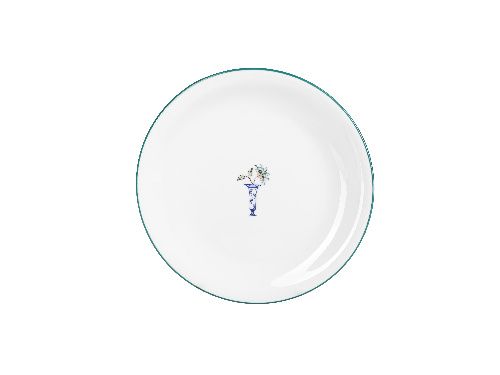 Тарелка мелкая Vaso Piccolo 220 мм, кант зеленый, Porland DS16