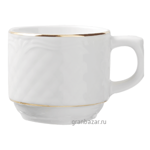 Чашка «Афродита»; фарфор; 100мл; D=6,H=5,L=8см; белый,золотой Lubiana 2670-gold