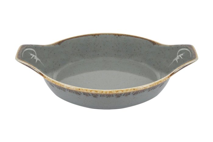 Форма для запекания Seasons DARK GREY d 210 мм h 55 мм (L c ручками 270 мм) фарфор цвет темно-серый Porland 602928 темно-серый