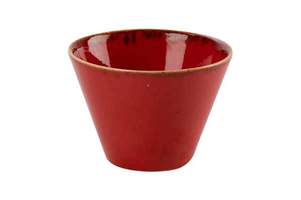 Чаша коническая RED фарфор, 200 мл, d 95 мм, h 70 мм, красный Porland 368209 красный