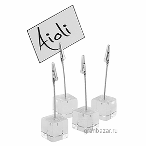 Держатель д/карточек  4шт.+20карточек; прозр. APS 74