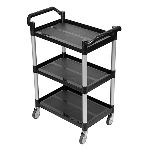 Тележка сервировочная 3 яруса полипроп. H=950, L=800, B=420 мм черный, белый Prohotel JW-SSC