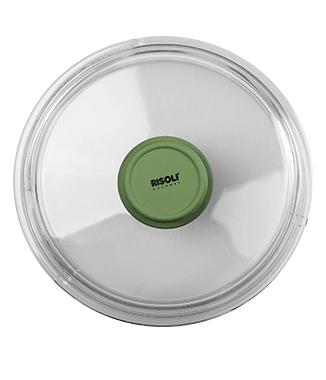 Крышка д/сковороды; стекло; D=20см; прозр.,зелен. Risoli 00200DR/2000