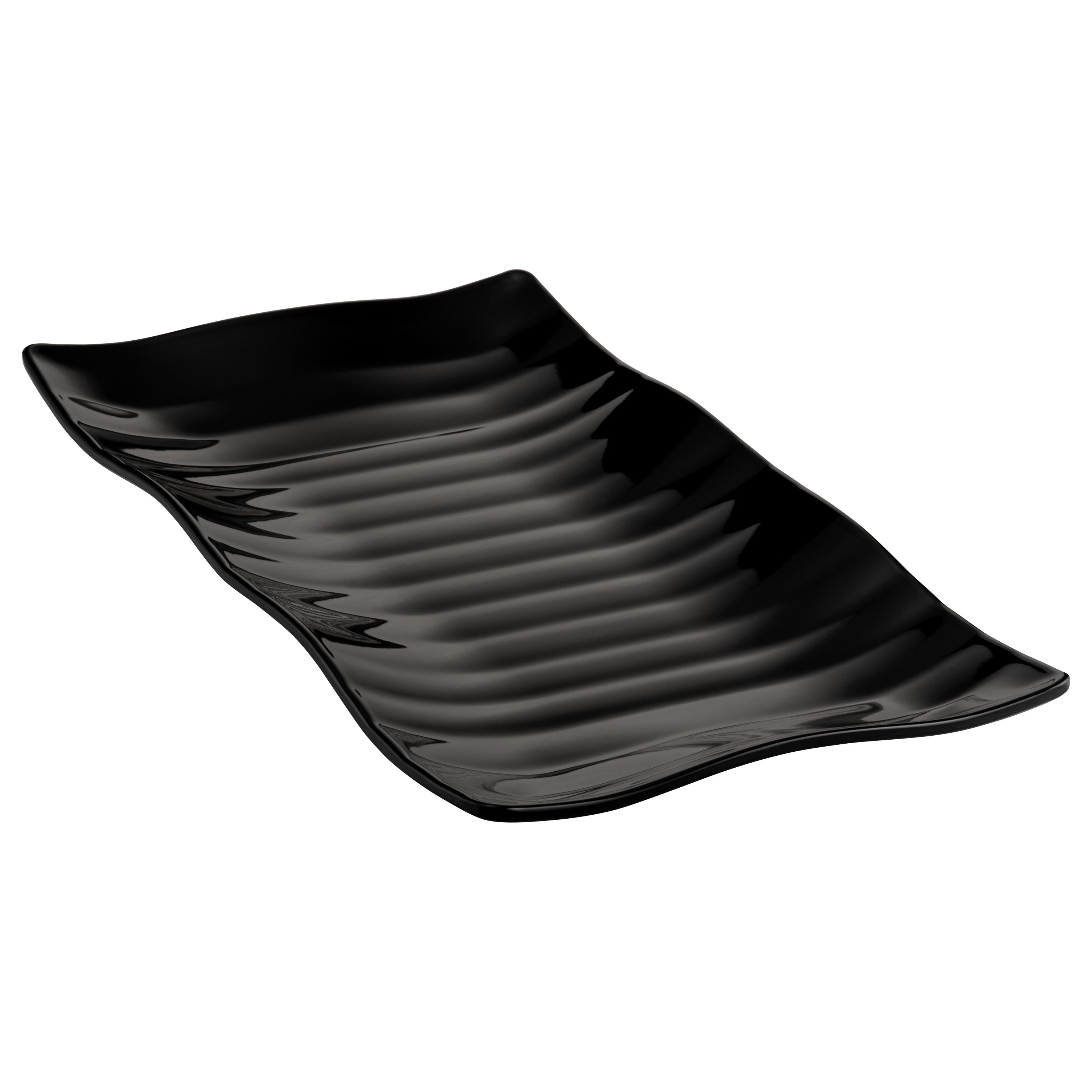 Блюдо для выкладки "Волна" пластик черный L 420мм w 240мм h 40мм DALEBROOK TB90500
