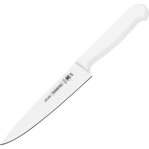 Нож для мяса; сталь нерж.,пластик; L=25см; металлич.,белый Tramontina 24620/080