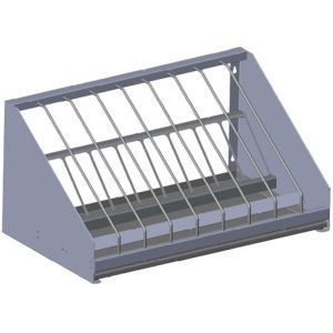 Полка настенная для разделочных досок Assum ПНД-П-6/3,5 (600х350х300) (9 секций, поддон)